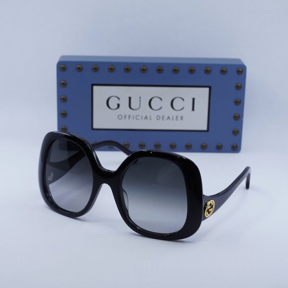 Gucci GG1235S 001 Square Sunglasses - Black\Grey - Picture 1 of 10